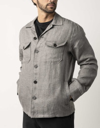 Castello d'Oro Grey 100% Linen Jacket thumbnail 1